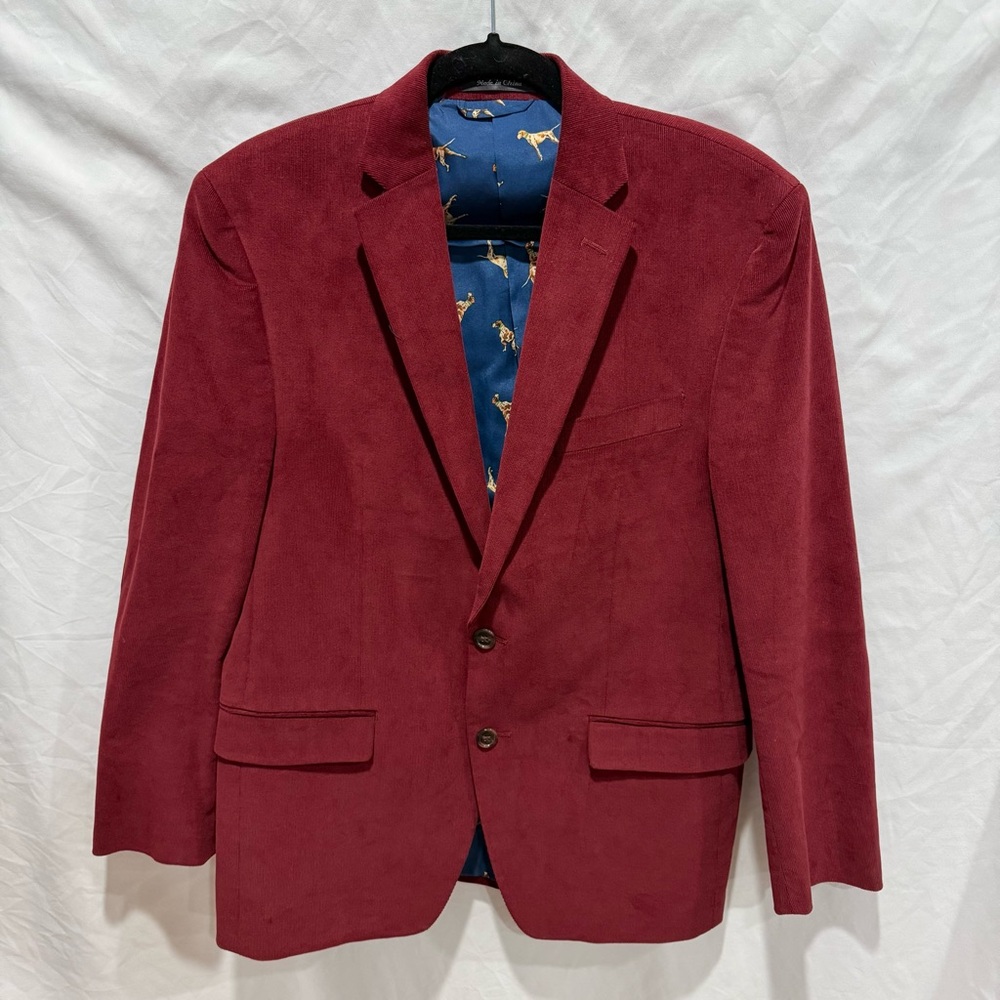 Lauren Ralph Lauren Corduroy Blazer Elbow Patch Novelty‎ Lined Unique Sport Coat